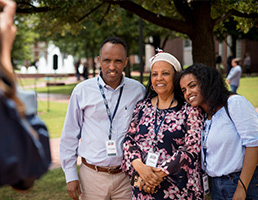 college student with parents on the dbu campus