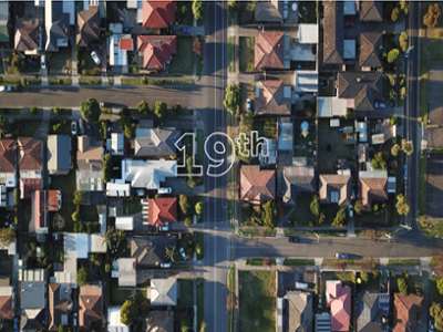 overhead shot of neighborhood