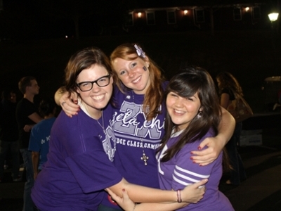 Zeta Chi members (left to right) Meredith Bacon, Kelsey Grose and Sorority President Hannah Wolfers.