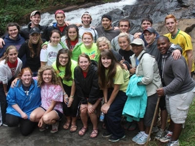 A group of DBU students and leaders on a mission trip to Brazil