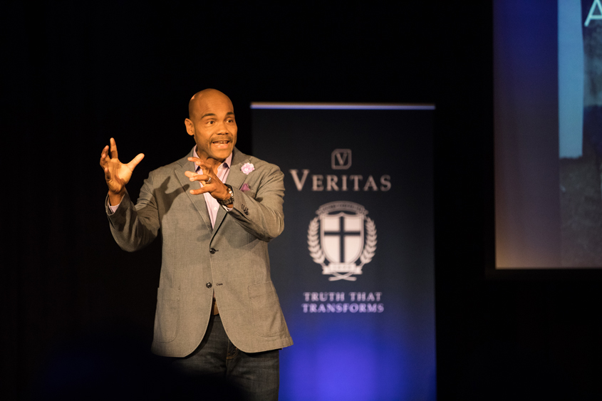 Dr. Gooloe speaking at the Inaugural Veritas Lecture Series