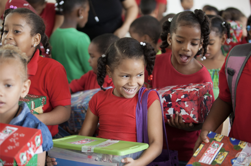 children with boxes