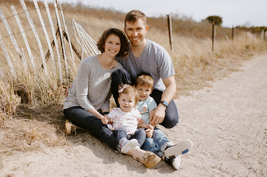 Jason Webb outside with his family