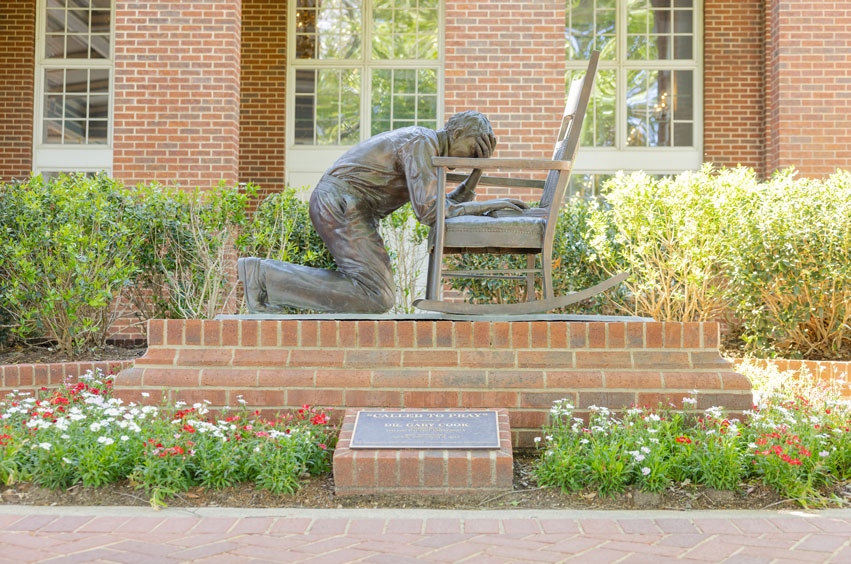 Statue of Prayer on the DBU campus in Dallas