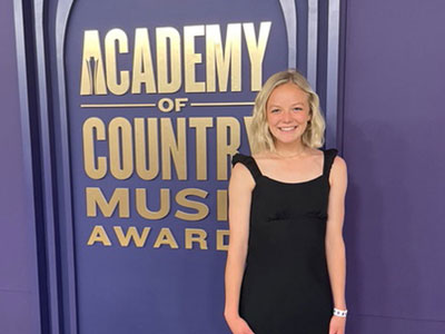 DBU alumna Reese Jay Manning at the Academy of Country Music Awards in Frisco, Texas