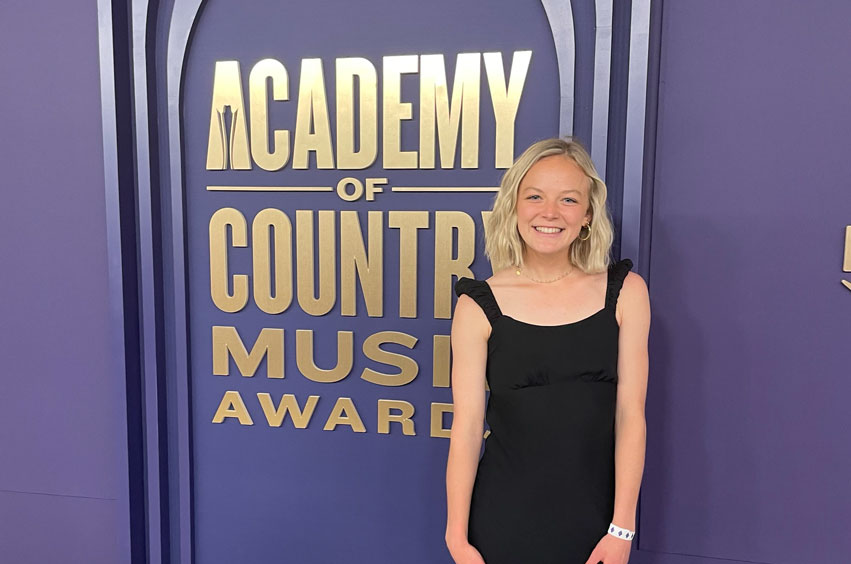 DBU alumna Reese Jay Manning at the Academy of Country Music Awards in Frisco, Texas