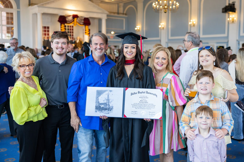 DBU student graduate in the Hillcrest Great Hall during Summer Graduation