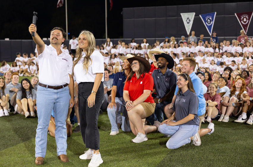 DBU SWAT Week Corps Captains with the 600 new students joining DBU this fall