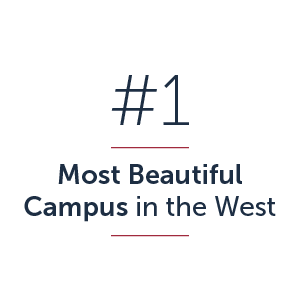 graphic saying #1 Most Beautiful Campus in the West