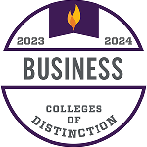 circle badge saying Business Colleges of Distinction