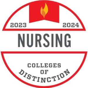 circle badge saying Nursing Colleges of Distinction