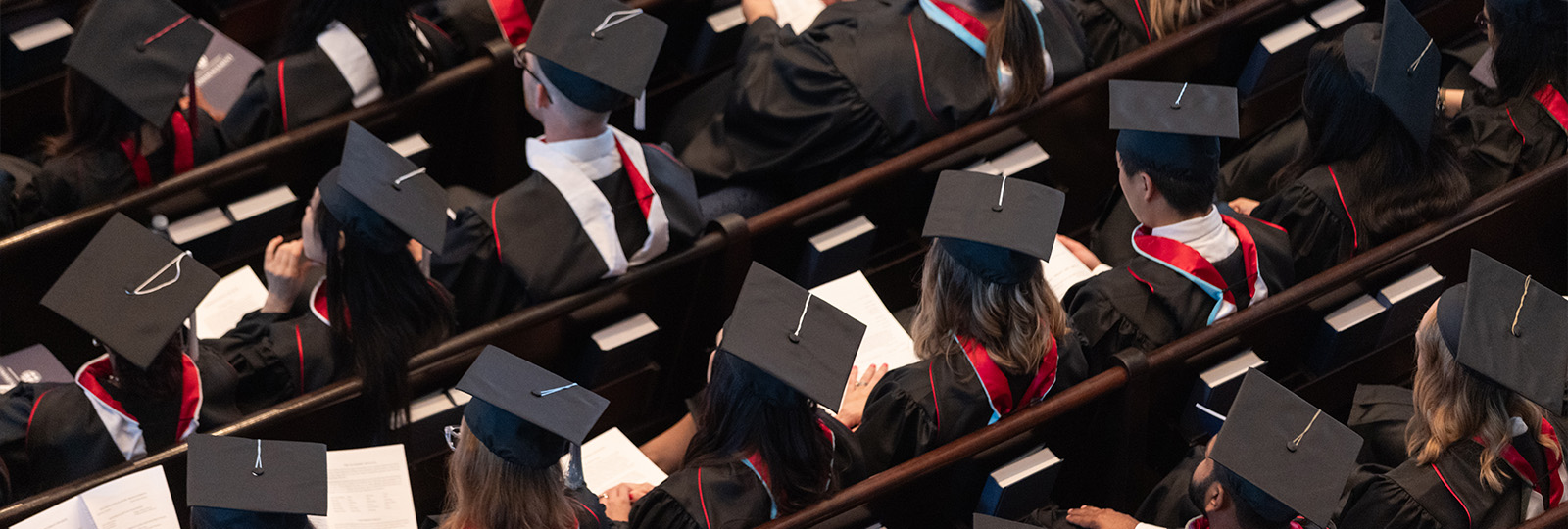 DBU graduate caps during commencement