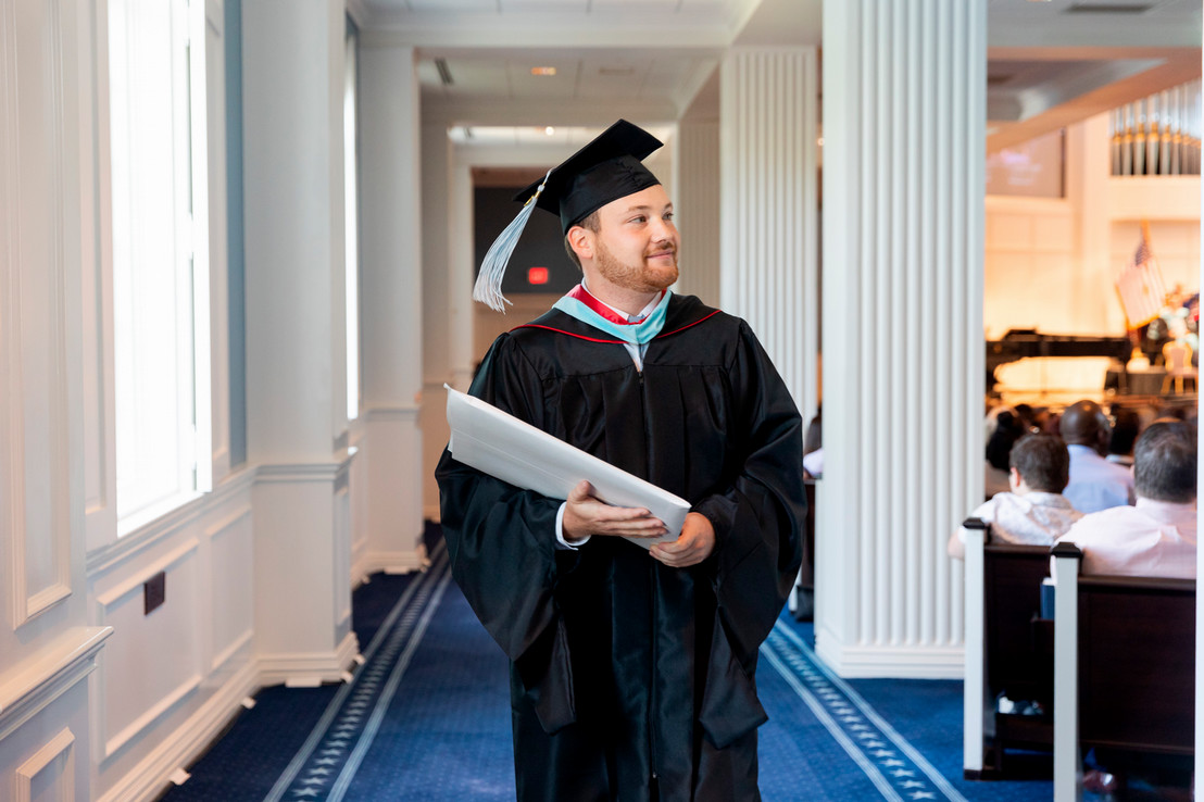 masters degree student graduating from Dallas Baptist University, a Christian University in Texas