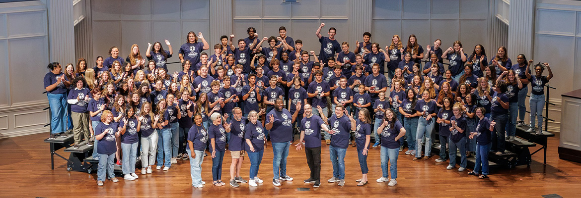 group of students singing