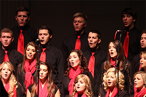 students singing in a choir