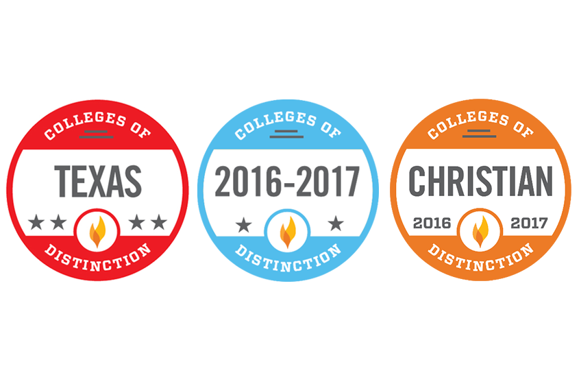 3 Colleges of Distinction Badges: Texas, 2016-2017, Christian | Dallas, Texas