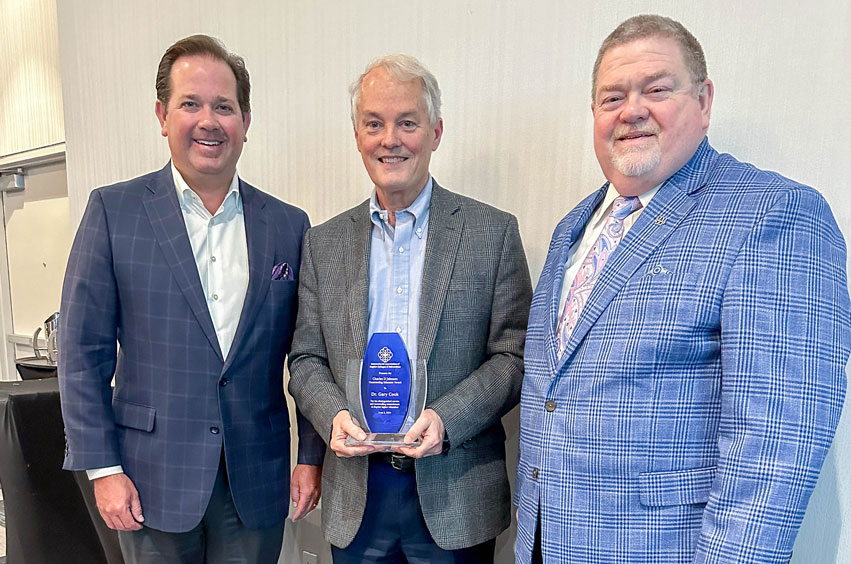 DBU Chancellor Dr. Cook, DBU President Dr. Wright, Dr. Hall at the IABCU annual meeting in Knoxville