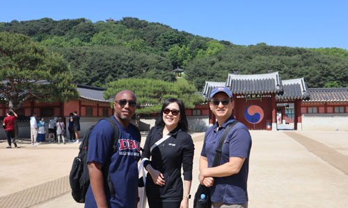 Photo of Dr. Jon Choi, Professor Rick Jordan, and Ava Famularo