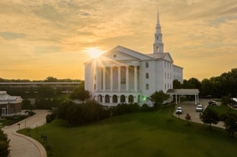 the Patty and Bo Pilgim Chapel on DBU's campus, celebrating its 15th anniversary