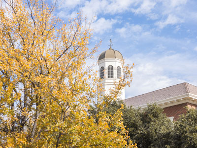 The DBU Campus in Dallas during autumn