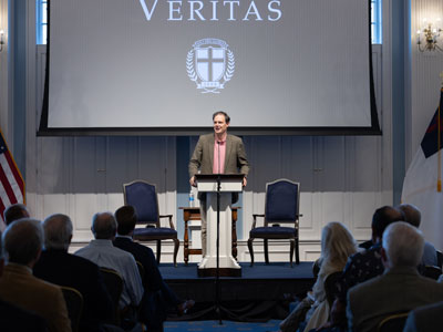 Dr. Peter Williams Speaking in the Hillcrest Great Hall on the DBU Campus