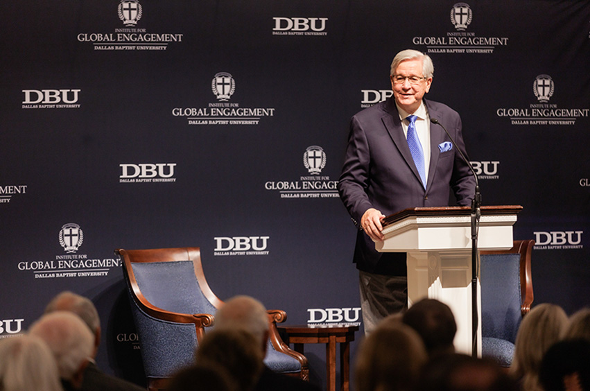 Center for Religious Freedom - man speaking at DBU in Dallas, Texas